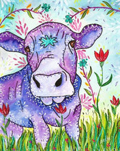 Load image into Gallery viewer, Purple Cow Reproduction Print