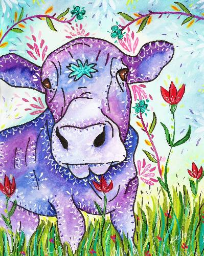 Purple Cow Reproduction Print