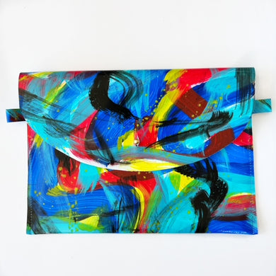 Hand Painted Leather Purse Clutch - #10