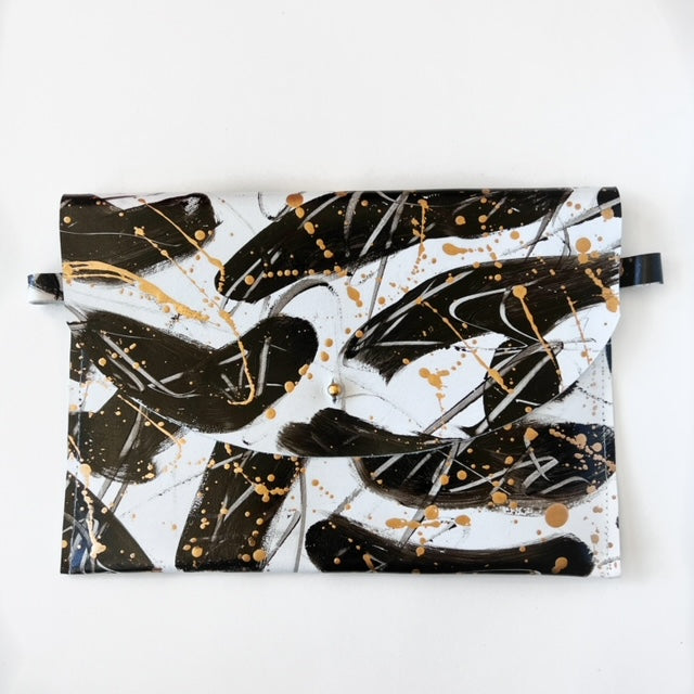 Hand Painted Leather Purse Clutch - #20