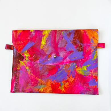 Hand Painted Leather Purse Clutch - #8