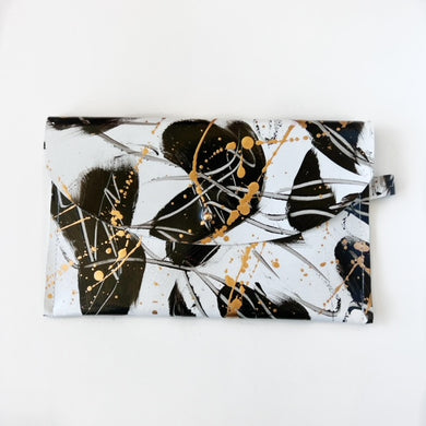 Hand Painted Leather Wallet Clutch - #11