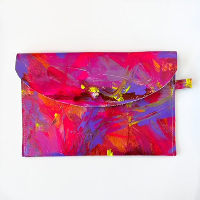 Hand Painted Leather Wallet Clutch - #6
