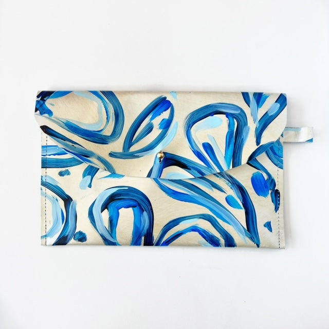 Hand Painted Leather Wallet Clutch - #8